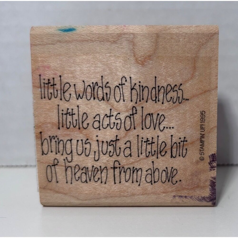 Love & Kindness Sentiment Card Making Little Bit of Heaven Rubber Stamp Block